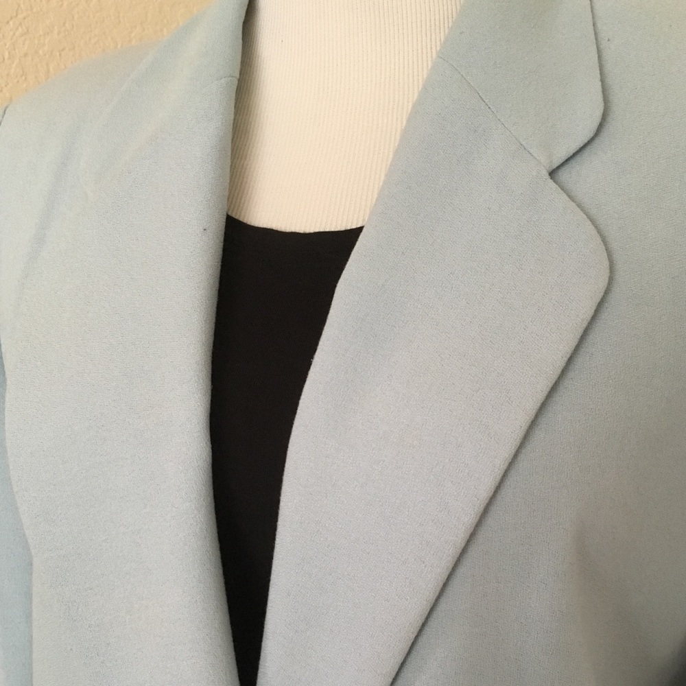 Blazer jacket loose fit pale blue one button - Picture 5 of 9